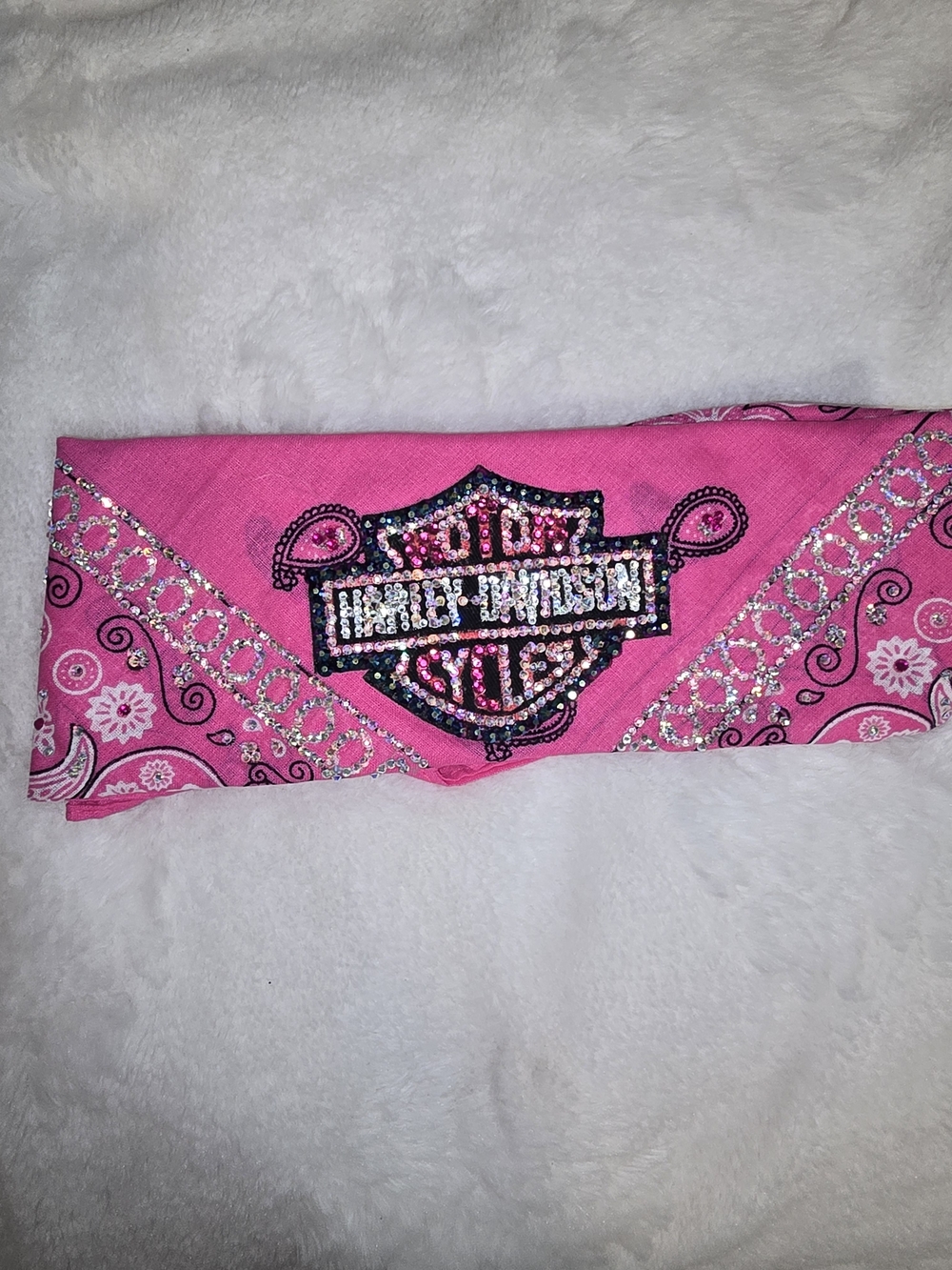 Harley-Davidson Pink Rhinestone Bandana Headwrap